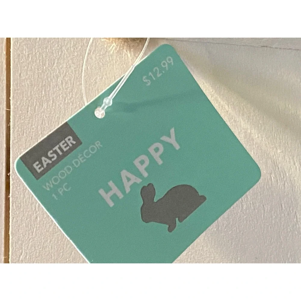 JAS Craft Easter Wood Wall Decor 3pc Set Bunny Duck Sign White Neutral Modern